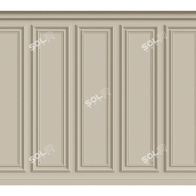 Elegant Wall Moulding: Transform Your Space 3D model image 1