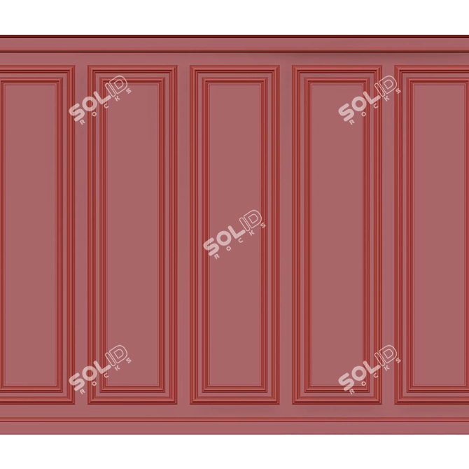 Elegant Wall Moulding: Transform Your Space 3D model image 2