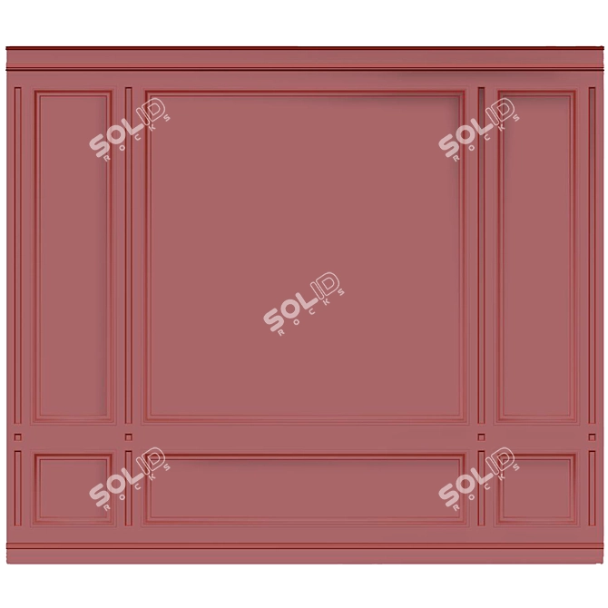 Elegant Wall Moulding: Enhance Your Space 3D model image 2