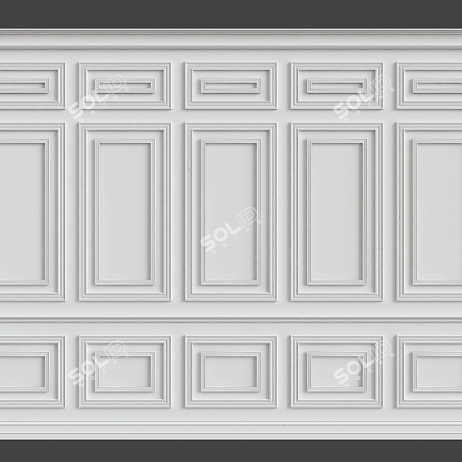 Elegant Wall Moulding: Enhance Your Space 3D model image 1