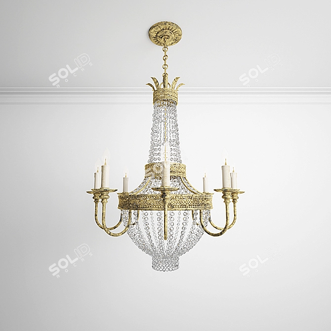 Vintage Elegance: Antique Chandelier 3D model image 1