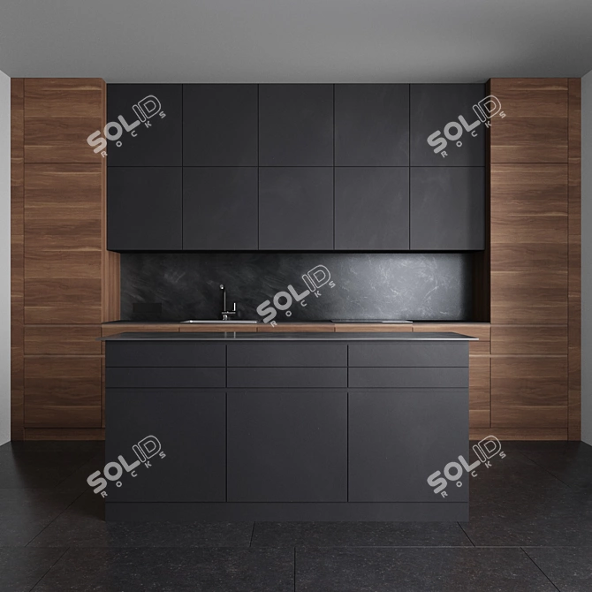 Sleek Leicht Kitchen Design 3D model image 1