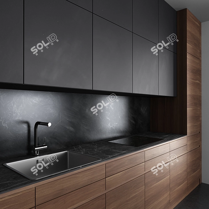 Sleek Leicht Kitchen Design 3D model image 2