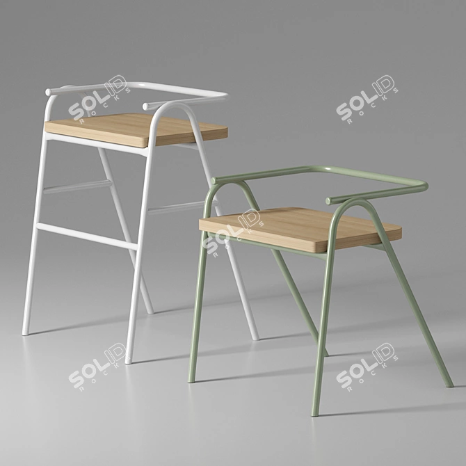 Dowel Jones Hurdle Chairs: Stylish and Sturdy Seating 3D model image 1