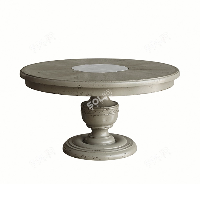 Classic European Style Round Pedestal Table 3D model image 1