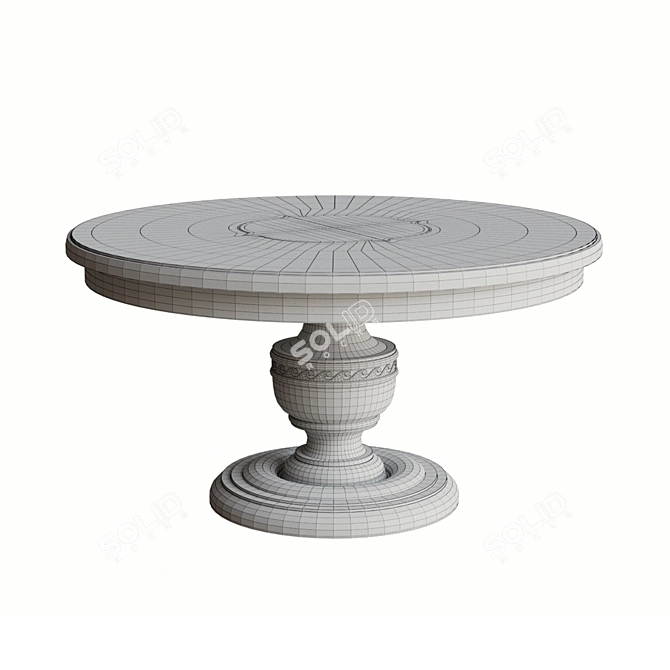 Classic European Style Round Pedestal Table 3D model image 3