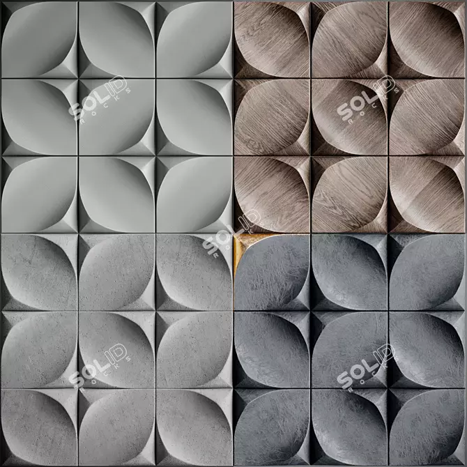 Sculpted Sands Wall Tiles 3D model image 1