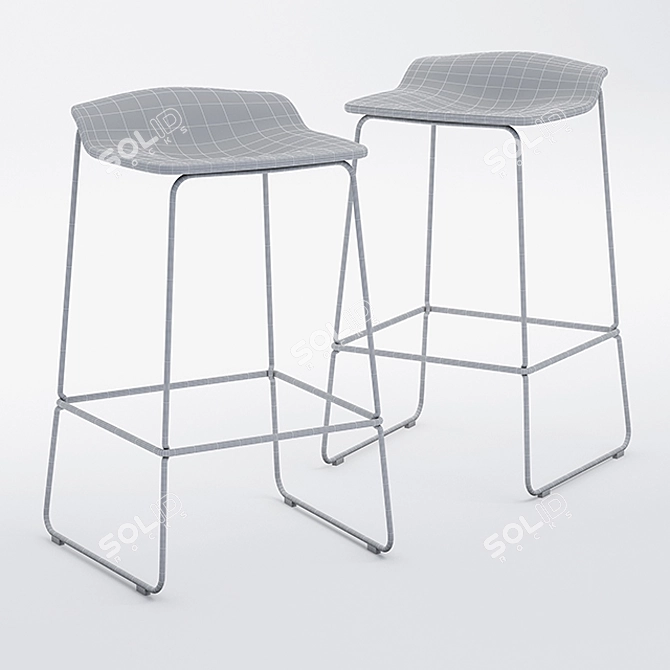 Sleek Last Minute Stool 3D model image 3