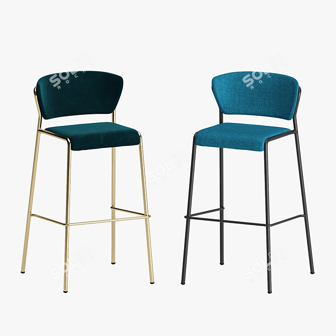 Modern Elegance: LISA High Stool 3D model image 1