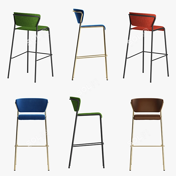 Modern Elegance: LISA High Stool 3D model image 2