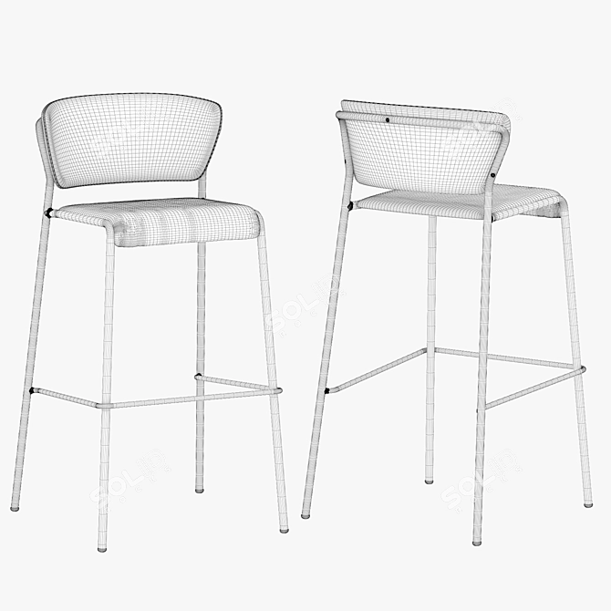 Modern Elegance: LISA High Stool 3D model image 3