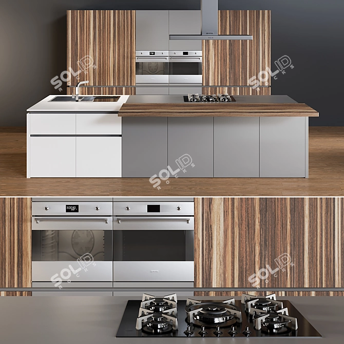 3D Kitchen Model 14 - Realistic Design 3D model image 1