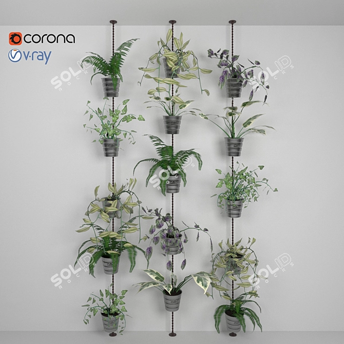 Green Oasis Wall Plants 3D model image 1