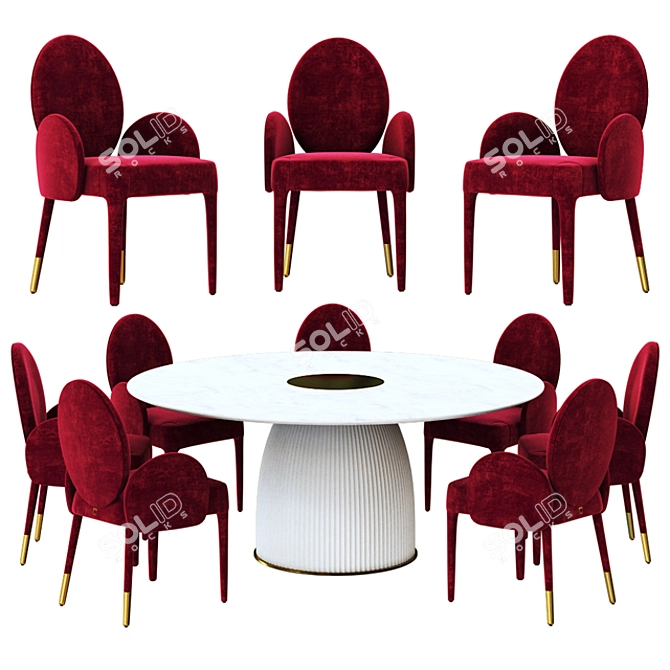 Modern Dining Set: Dione Table & Sofia18 Chair 3D model image 1