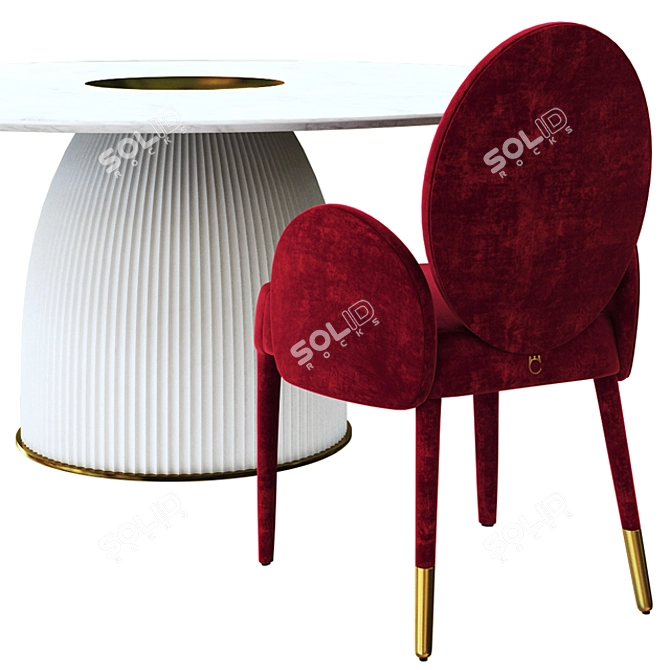 Modern Dining Set: Dione Table & Sofia18 Chair 3D model image 2