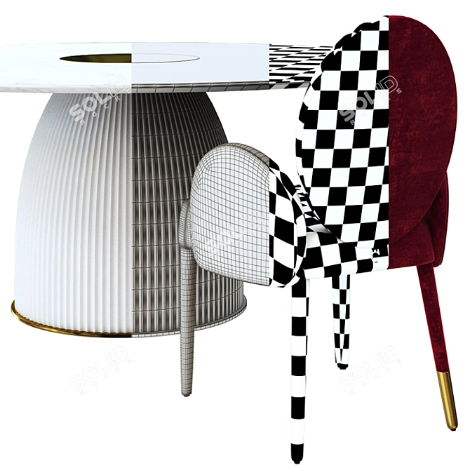 Modern Dining Set: Dione Table & Sofia18 Chair 3D model image 3