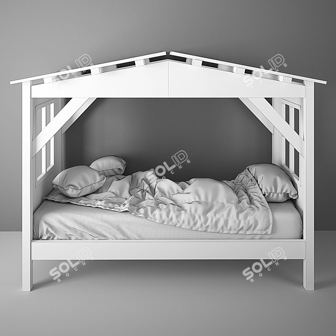 Timeo Kids Cabin Bed | Playhouse Bed 3D model image 3