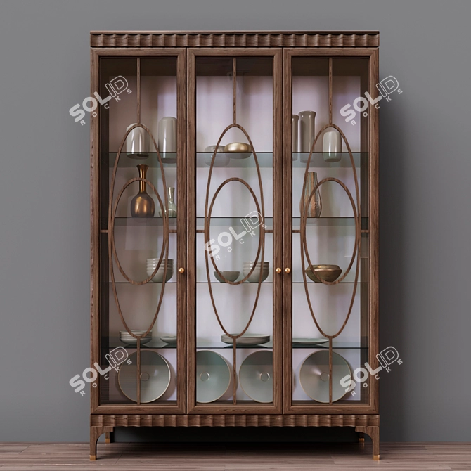 Elegant Glass Cupboard - Seven Sedie 3D model image 1