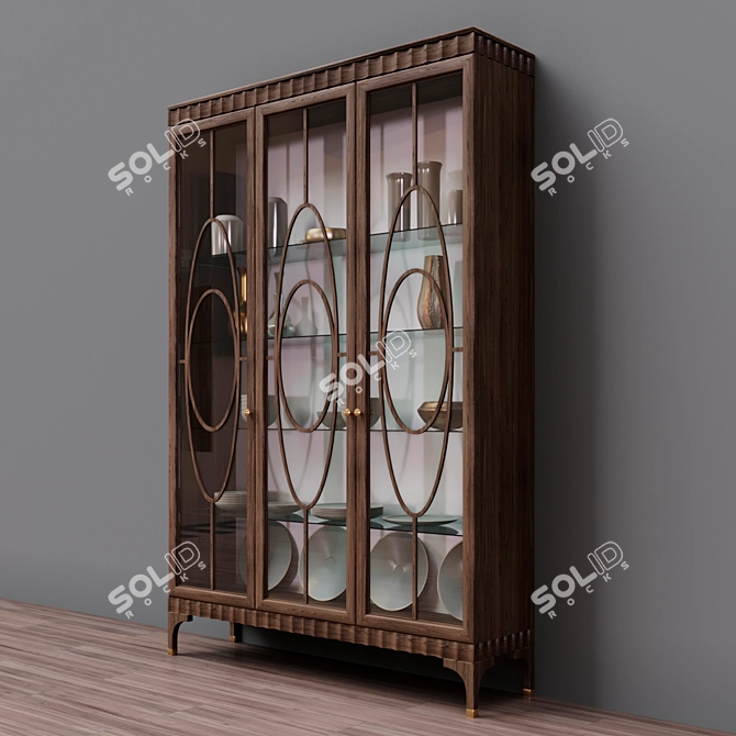Elegant Glass Cupboard - Seven Sedie 3D model image 2