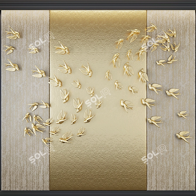 Gulls Decorative Panel: Modern, Versatile Wall Art 3D model image 1