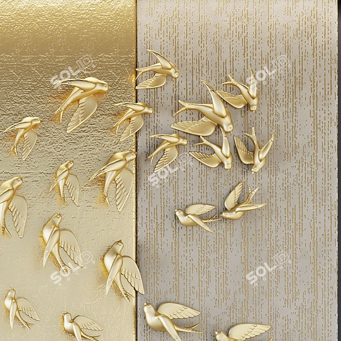 Gulls Decorative Panel: Modern, Versatile Wall Art 3D model image 2