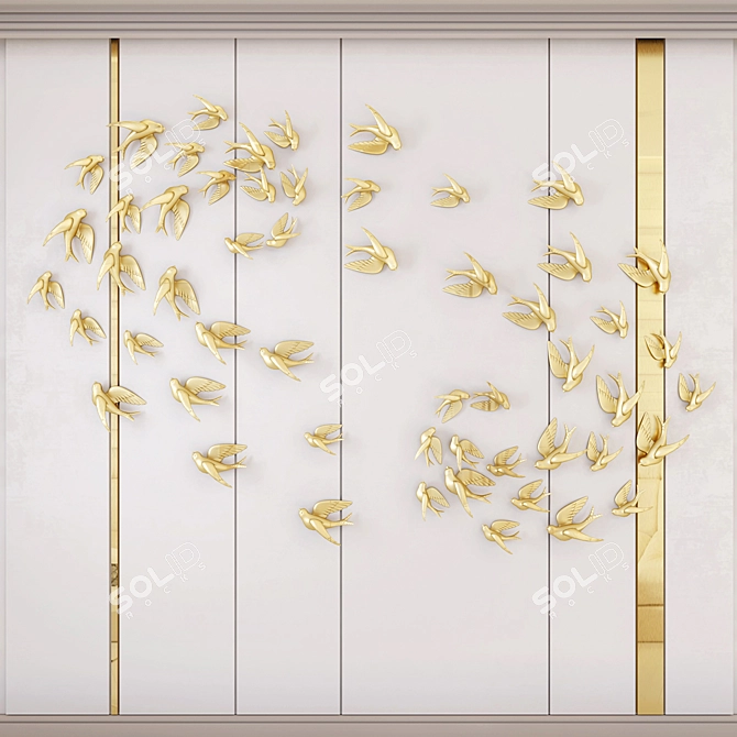 Gulls Decorative Panel 7: Versatile Wall Piece 3D model image 1