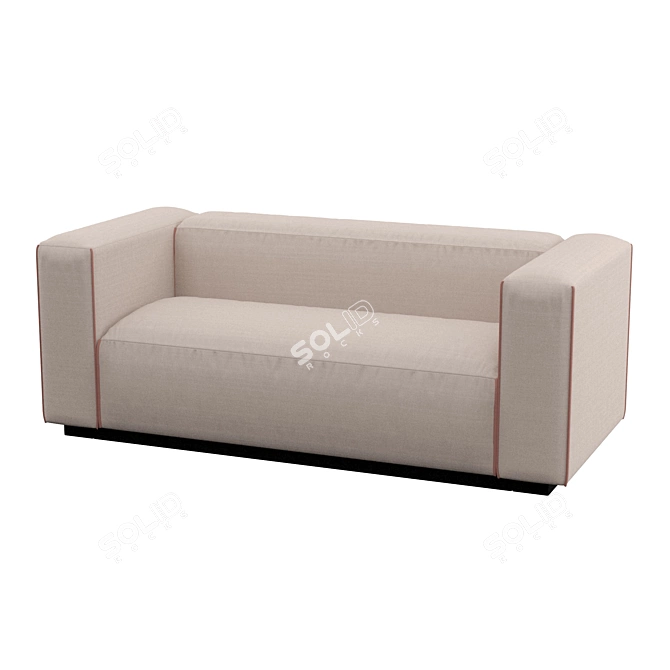 Elegant Modern Grey Sofa 3D model image 2