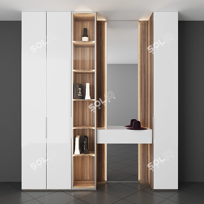 Stylish Hallway Cabinet: 2510*2200*365 mm 3D model image 1