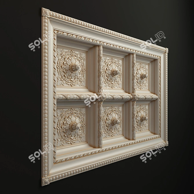 Modern Caisson Ceiling Design 3D model image 1