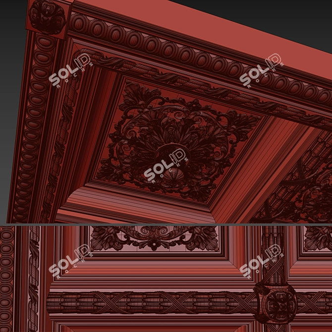 Modern Caisson Ceiling Design 3D model image 3