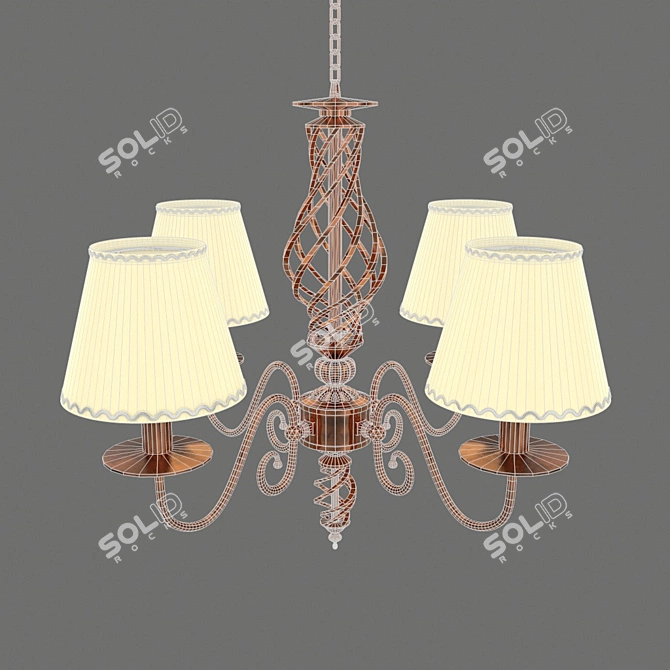 Copper Glow Chandelier - Elegant Ceiling Lighting 3D model image 2
