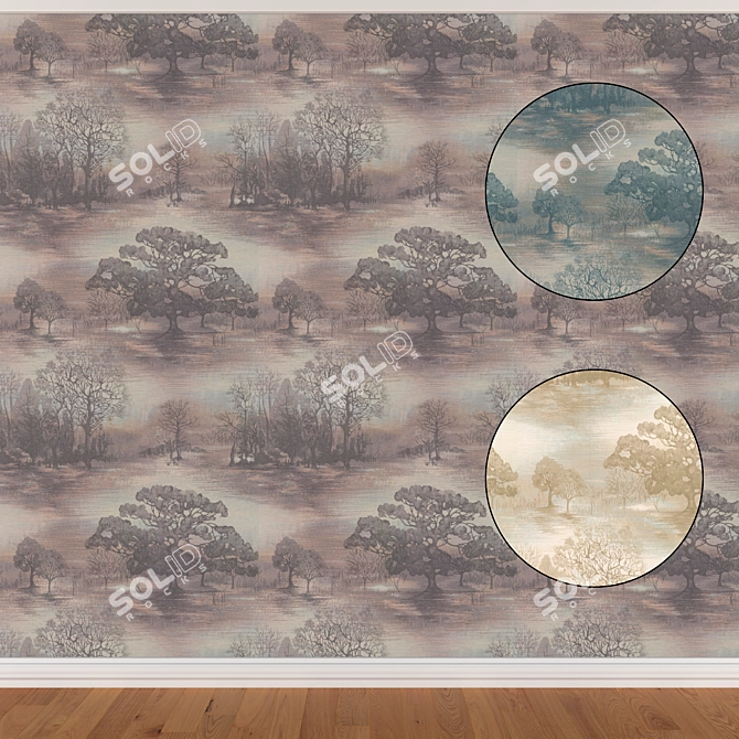 Seamless Wallpaper Set(3 Colors) 3D model image 1