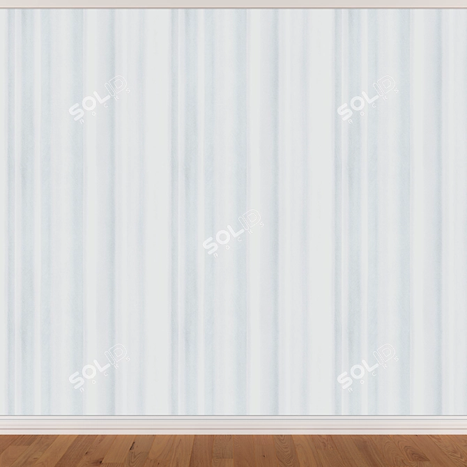 Seamless Wallpaper Set (3 Colors): Walls, Skirting, Parquet 3D model image 3