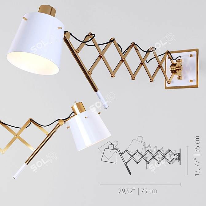 

Sleek & Stylish Pastorius Wall Lamp 3D model image 1