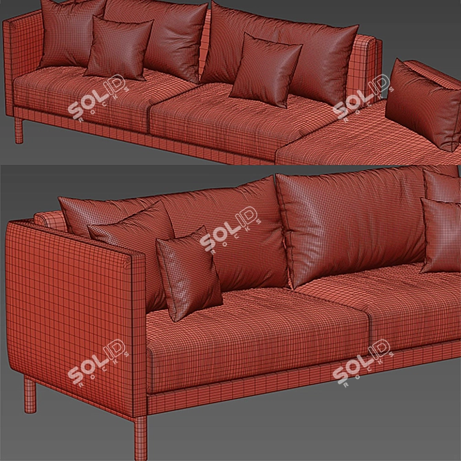 Modern Moroso Josh Sofa: Unparalleled Comfort 3D model image 3