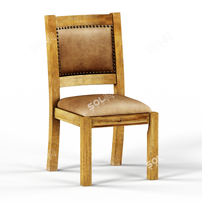 Rustic Pine Dining Chair: Hepatica 3D model image 1
