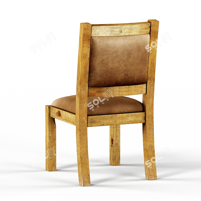 Rustic Pine Dining Chair: Hepatica 3D model image 2