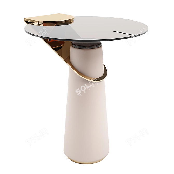 Eclipse Round Glass Side Table 3D model image 1