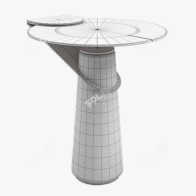 Eclipse Round Glass Side Table 3D model image 3
