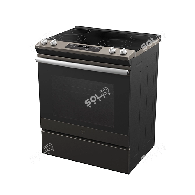 Sleek Slide-In Electric Range 3D model image 1