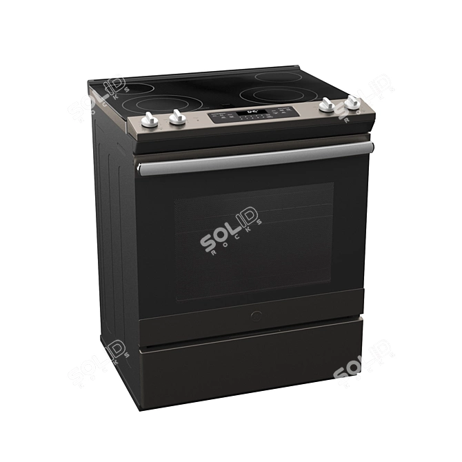 Sleek Slide-In Electric Range 3D model image 2