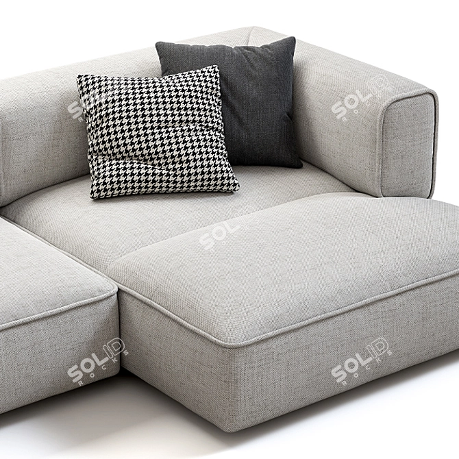 Modern Poff Sofa: Sleek & Stylish 3D model image 2