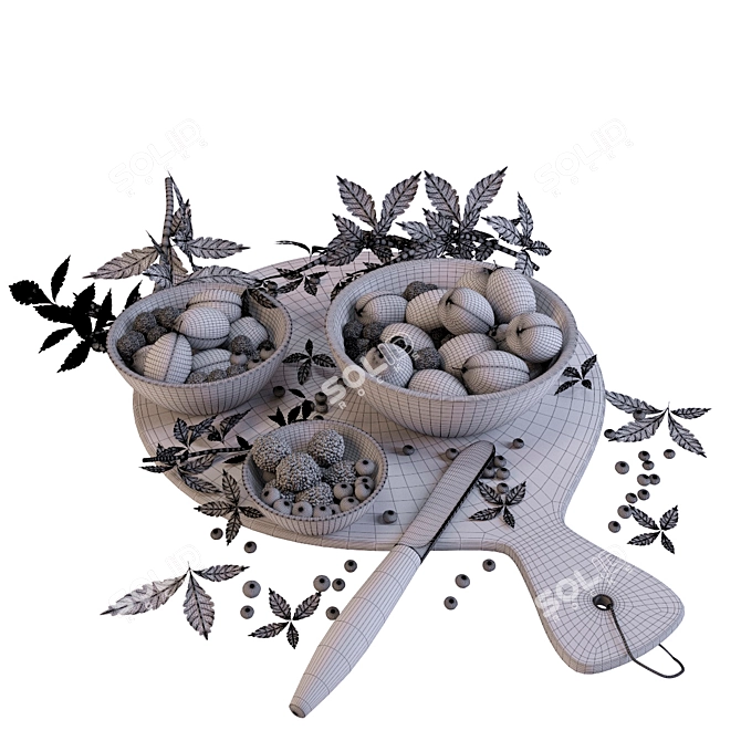  Berry Bliss: Complete Fruit Set 3D model image 2