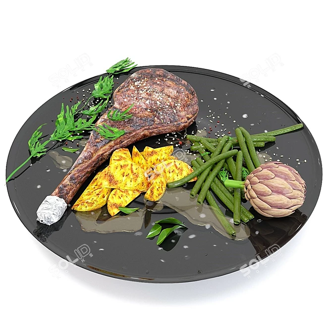 Premium Steak Set: Grilling Perfection 3D model image 2