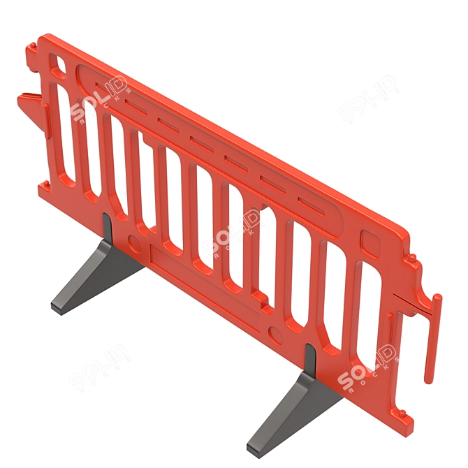 Versatile CrowdCade Plastic Barricade 3D model image 2