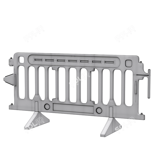 Versatile CrowdCade Plastic Barricade 3D model image 3