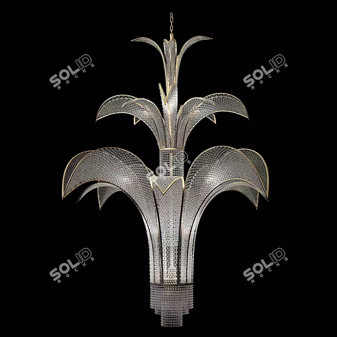 Parisian Art Deco Chandelier: Exquisite Design and Craftsmanship 3D model image 1