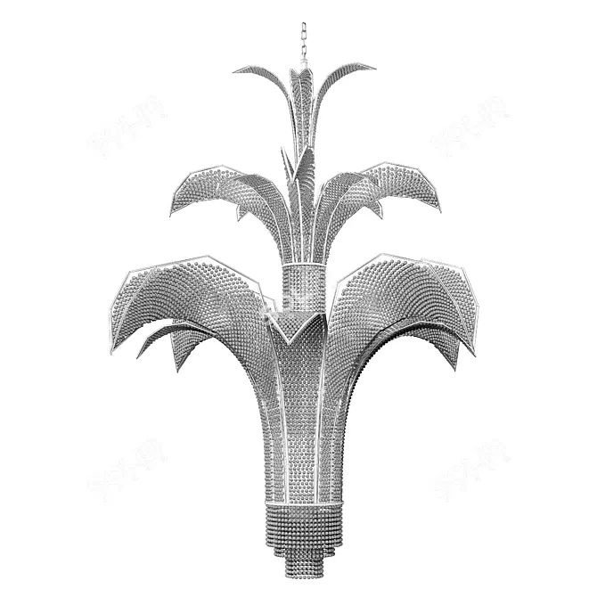 Parisian Art Deco Chandelier: Exquisite Design and Craftsmanship 3D model image 3