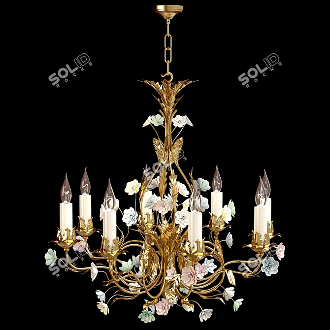 Exquisite Bagues Paris Chandelier 3D model image 1