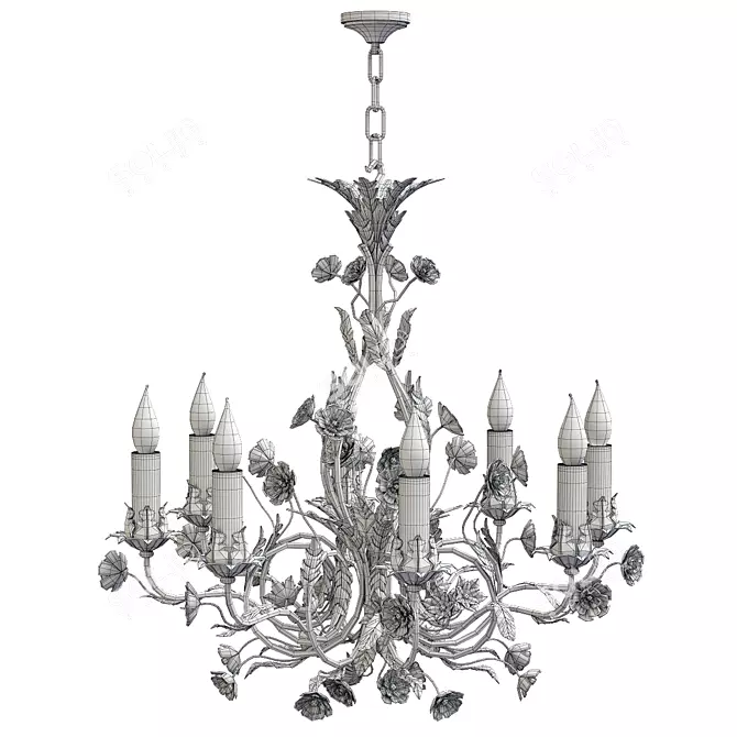 Exquisite Bagues Paris Chandelier 3D model image 3
